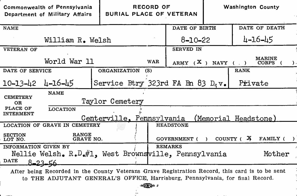 veteran burial